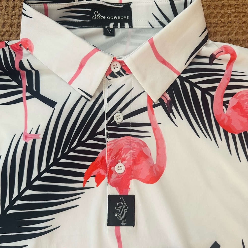 Flamingo Print Men's Polo Shirt